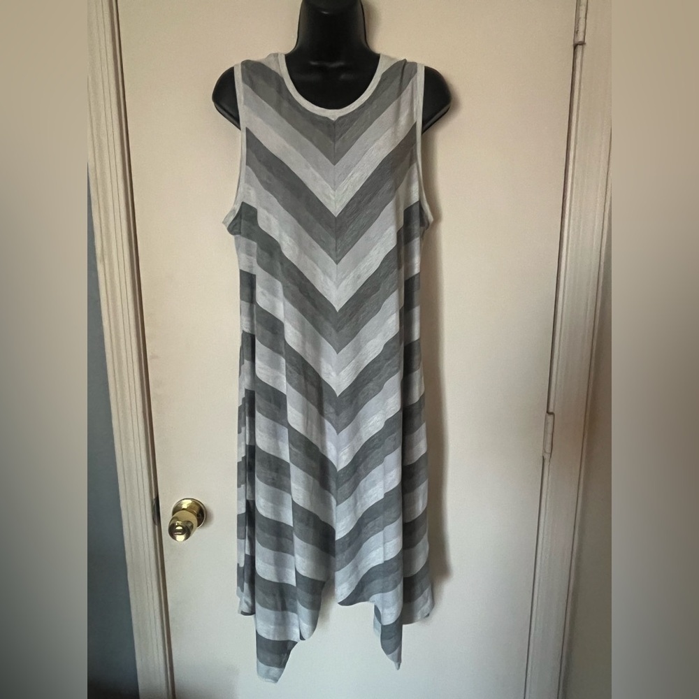 Mossimo Striped Gray Sleeveless Dress